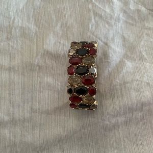 Red black and gold formal jewelry set